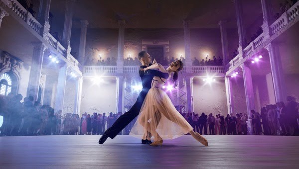 Ballroom dancers performing together