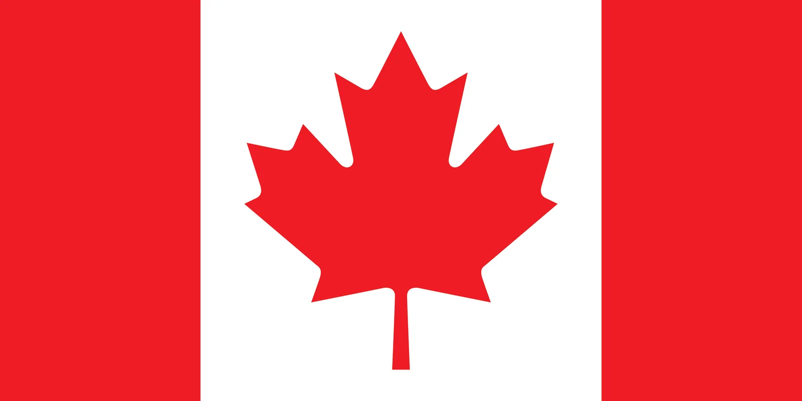 National flag of Canada with a red maple leaf