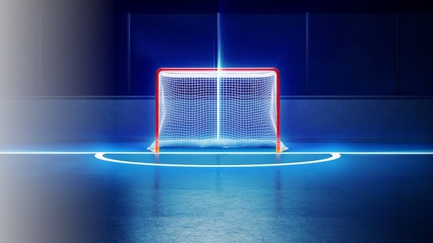 Ice hockey player taking a shot
